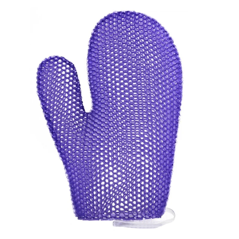 Exfoliating Bath Gloves TPU Skin Exfoliator for Body Exfoliating Body Scrub Gloves - Purple