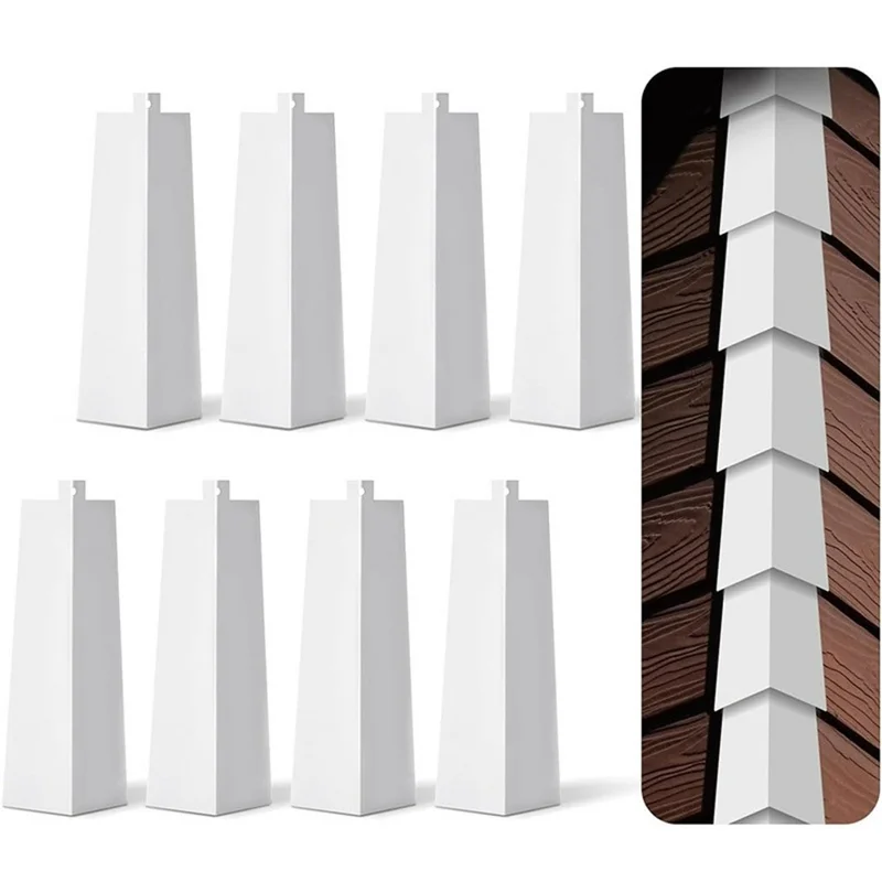 FS-2423 8Pcs Siding Corner Covers with Screws Aluminum Exterior Siding Corner Cover