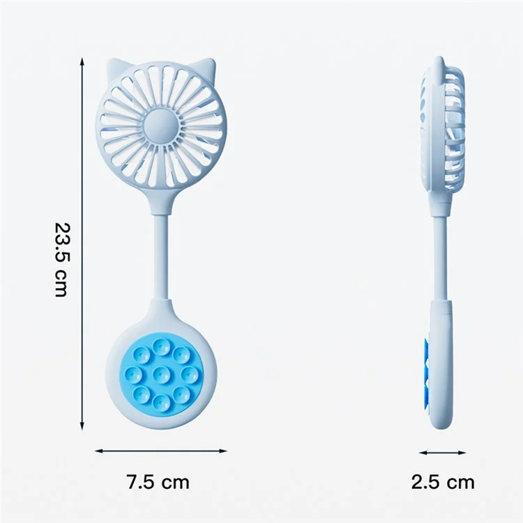 Cat Ear Design Foldable USB Fan Air Circulator Summer Cooler with Suction Cups - Yellow