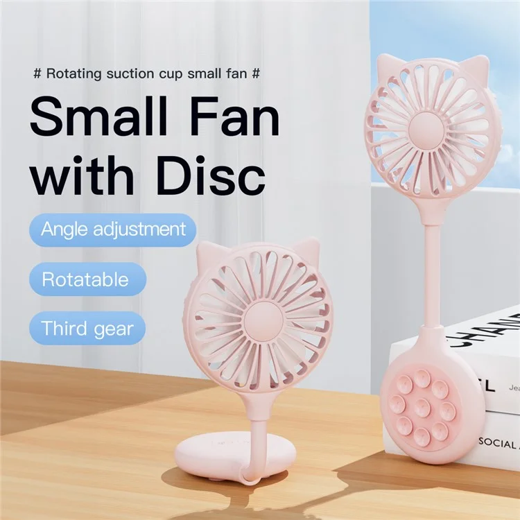 Cat Ear Design Foldable USB Fan Air Circulator Summer Cooler with Suction Cups - Yellow