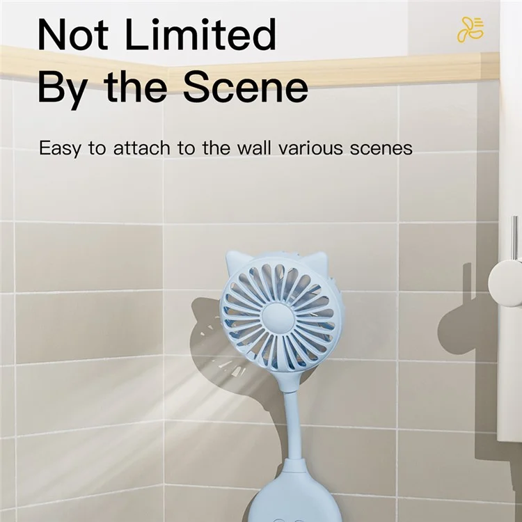 Cat Ear Design Foldable USB Fan Air Circulator Summer Cooler with Suction Cups - Yellow