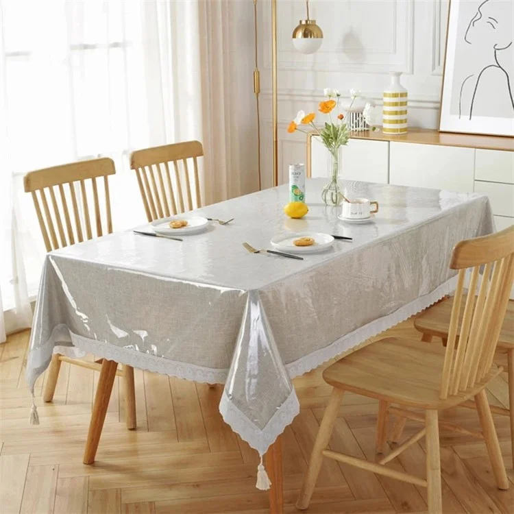 150x305cm Tischdecke Klar PVC Wasserdicht Ölfest Quadratisch Tischtuch