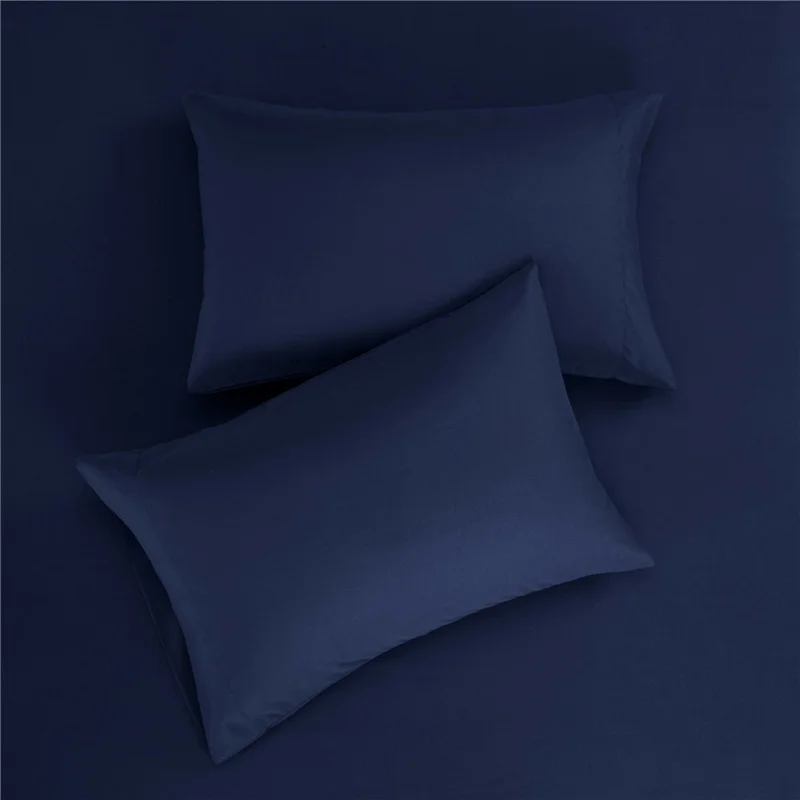 4-Piece California King Bed Flat Sheets Fitted Sheets Set Soft Fleece Pillowcases for Home Bedroom - Dark Blue