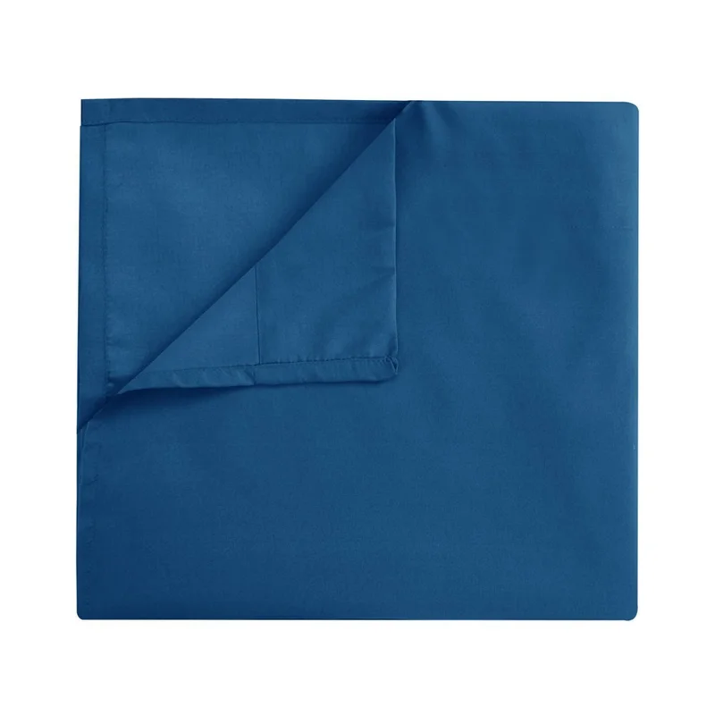 Home Bedroom 4-Piece King Size Bed Flat Sheets Fitted Sheet Soft Fleece Pillowcases - Navy Blue