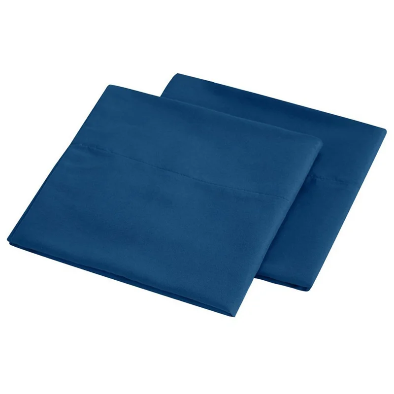 Home Bedroom 4-Piece King Size Bed Flat Sheets Fitted Sheet Soft Fleece Pillowcases - Navy Blue
