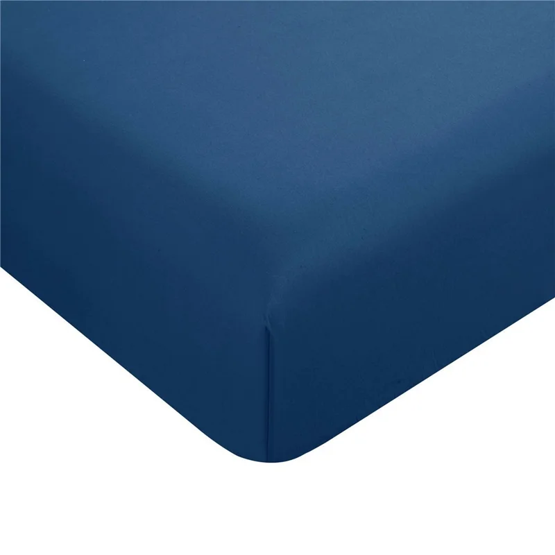 Home Bedroom 4-Piece King Size Bed Flat Sheets Fitted Sheet Soft Fleece Pillowcases - Navy Blue