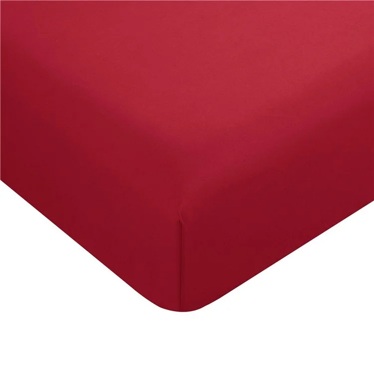 Home Bedroom 4-Piece King Size Bed Flat Sheets Fitted Sheet Soft Fleece Pillowcases - Wine Red