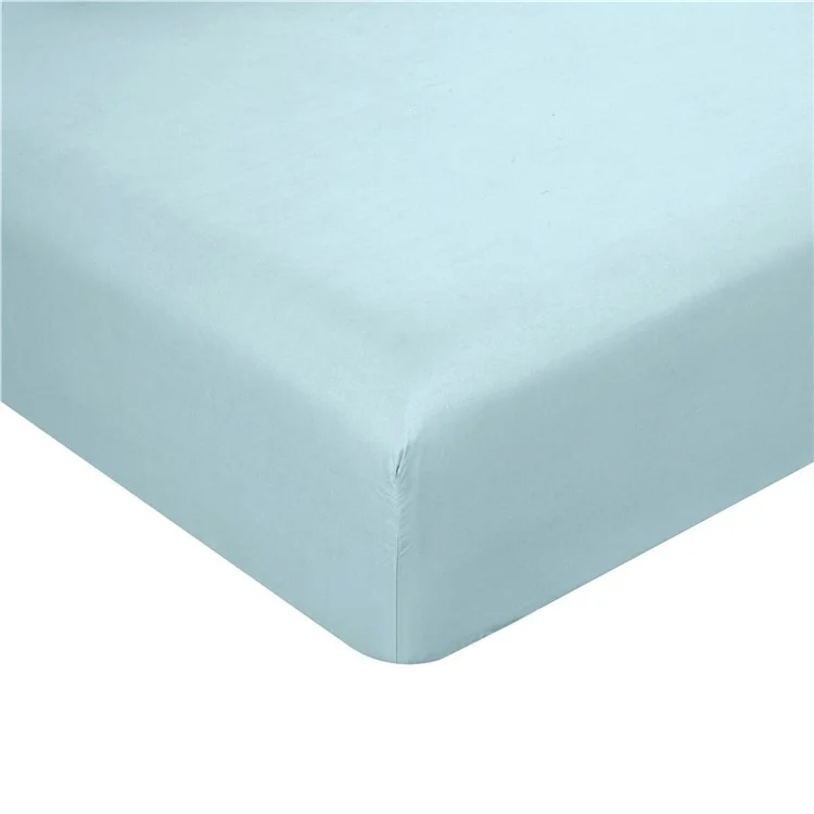 Home Bedroom 4-Piece King Size Bed Flat Sheets Fitted Sheet Soft Fleece Pillowcases - Sky Blue