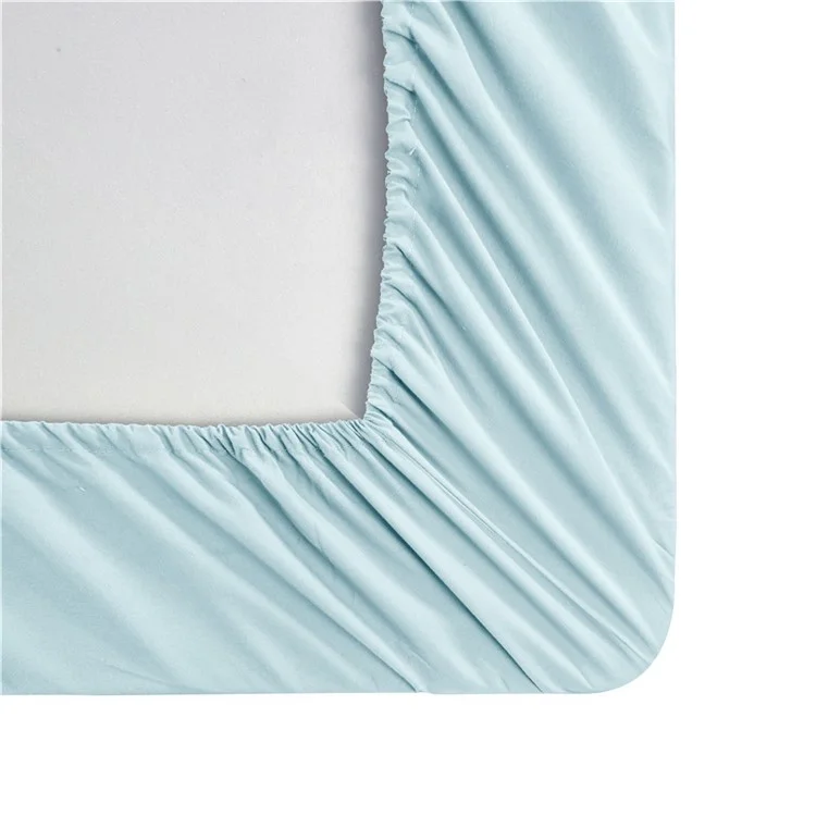 Home Bedroom 4-Piece King Size Bed Flat Sheets Fitted Sheet Soft Fleece Pillowcases - Sky Blue