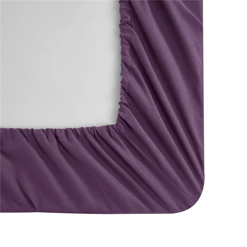 Home Bedroom 4-Piece King Size Bed Flat Sheets Fitted Sheet Soft Fleece Pillowcases - Purple