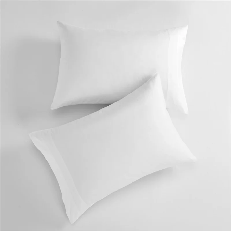 4-Piece Queen Size Bed Flat Sheet Pillowcases Fitted Sheet Set - White