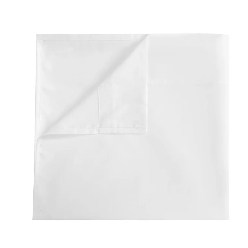 4-Piece Queen Size Bed Flat Sheet Pillowcases Fitted Sheet Set - White