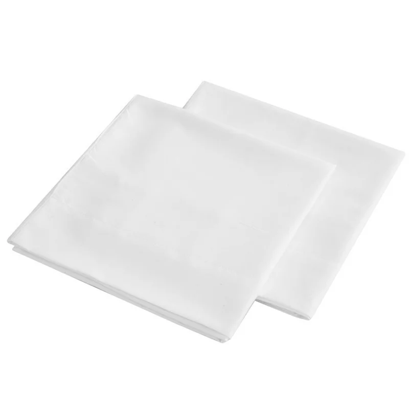 4-Piece Queen Size Bed Flat Sheet Pillowcases Fitted Sheet Set - White