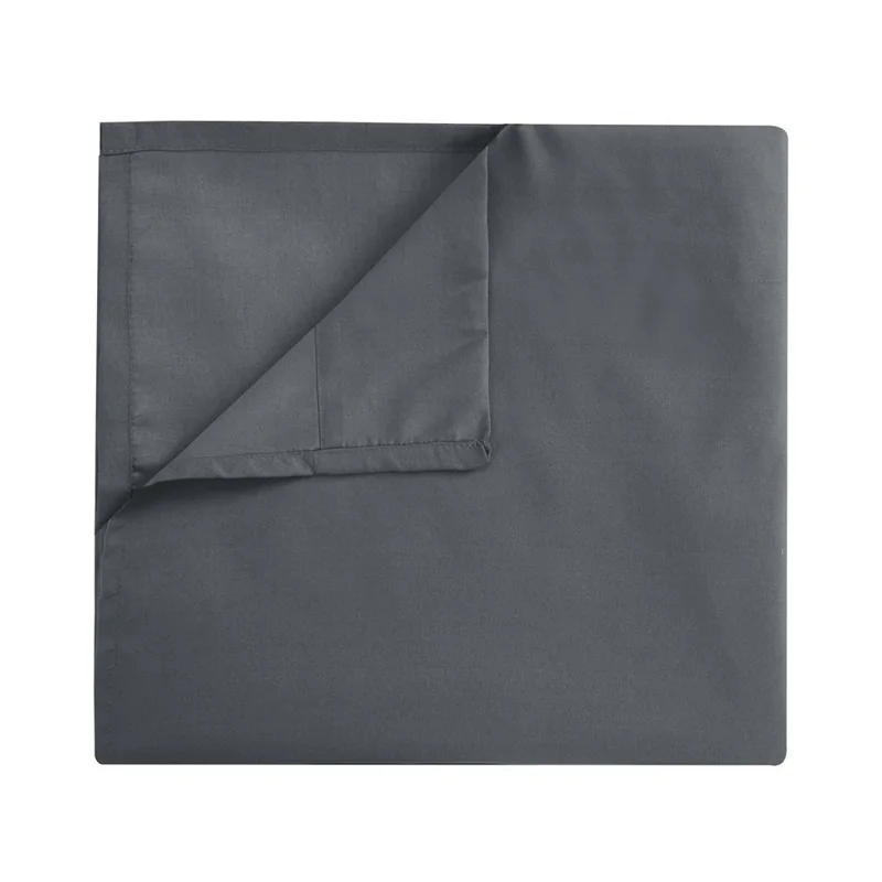 4-Piece Queen Size Bed Flat Sheet Pillowcases Fitted Sheet Set - Dark Grey