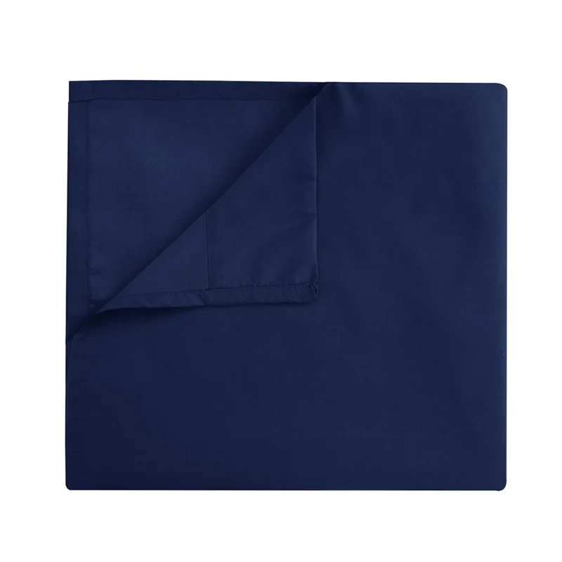 4-Piece Full Size Bed Fitted Sheets Set Fleece Pillowcases Bedding Flat Sheet Kit - Dark Blue