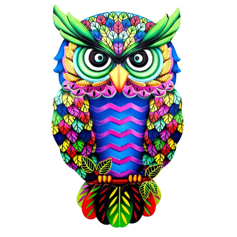 YY0304 26x16x1cm Owl Shape Garden Hanging Decoration Iron Home Wall Art Decor, Size M - 4