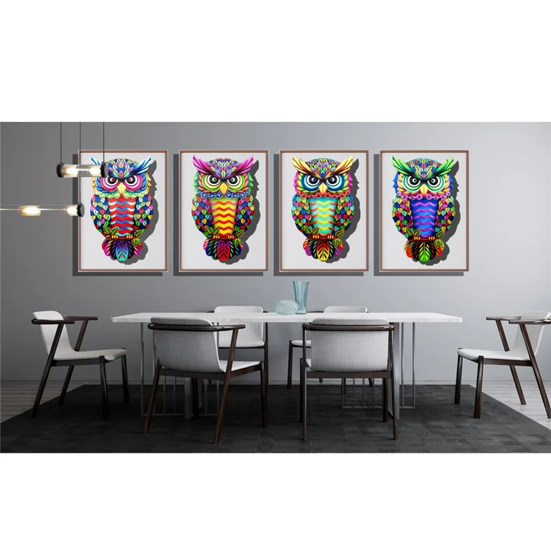 YY0304 26x16x1cm Owl Shape Garden Hanging Decoration Iron Home Wall Art Decor, Size M - 4