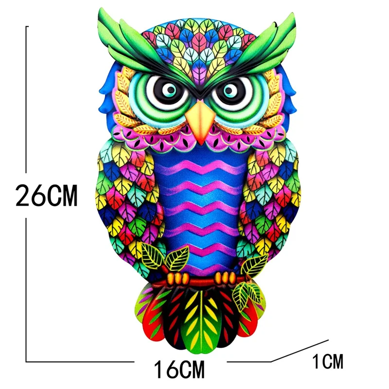 YY0304 26x16x1cm Owl Shape Garden Hanging Decoration Iron Home Wall Art Decor, Size M - 4