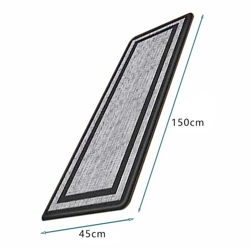 45x150cm PVC Carpet for Kitchen Bathroom Entryway Balcony Non-Slip Floor Mat - Black