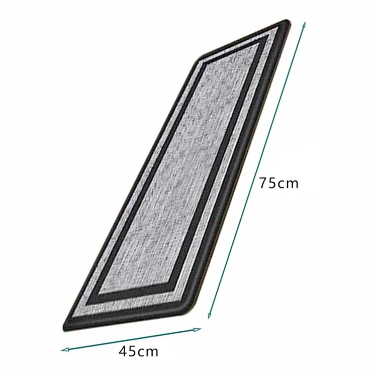45x75cm PVC Anti-Ermüdungs-Anti-Rutsch-Bodenmatte für Küche, Badezimmer, Schlafzimmer - Schwarz