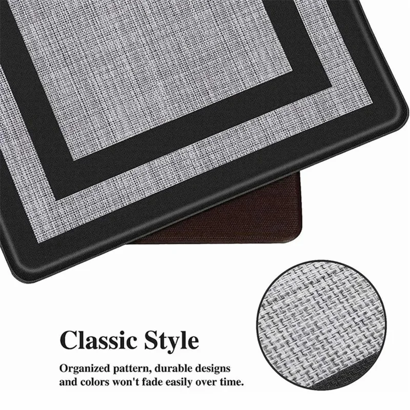 45x120cm Kitchen Mats for Floor Anti Fatigue Floor Cushioned Comfort Standing Rugs - Black