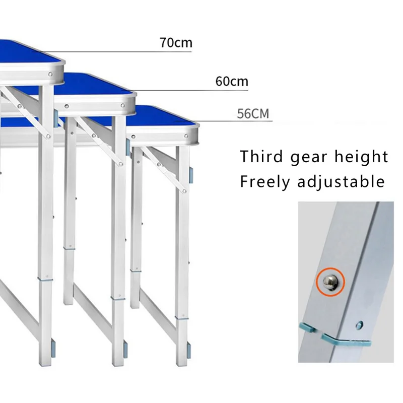 Outdoor Stall Barbecue Table Portátil Dobrável de Alumínio Leve - Tubo Quadrado com Comprimento de 1,8 m