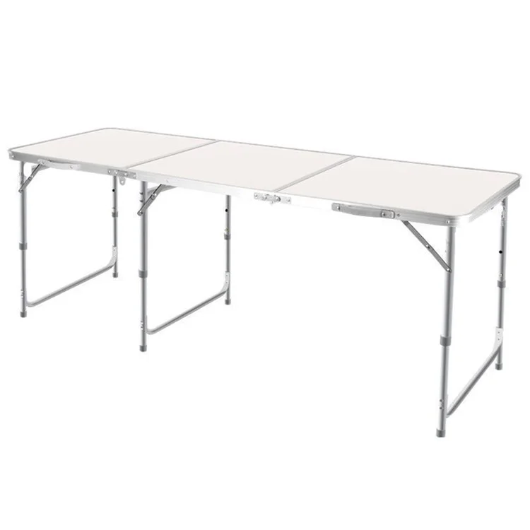 Mesa de Churrasco Portátil de Alumínio Dobrável de 1,8m de Comprimento - Tubo Redondo