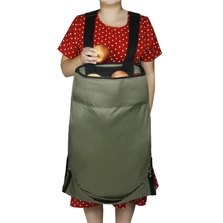 Garten-Landhaus-Frucht-Pflück-Aufbewahrungsschürze Gemüse-Ernteschürze - Grün 