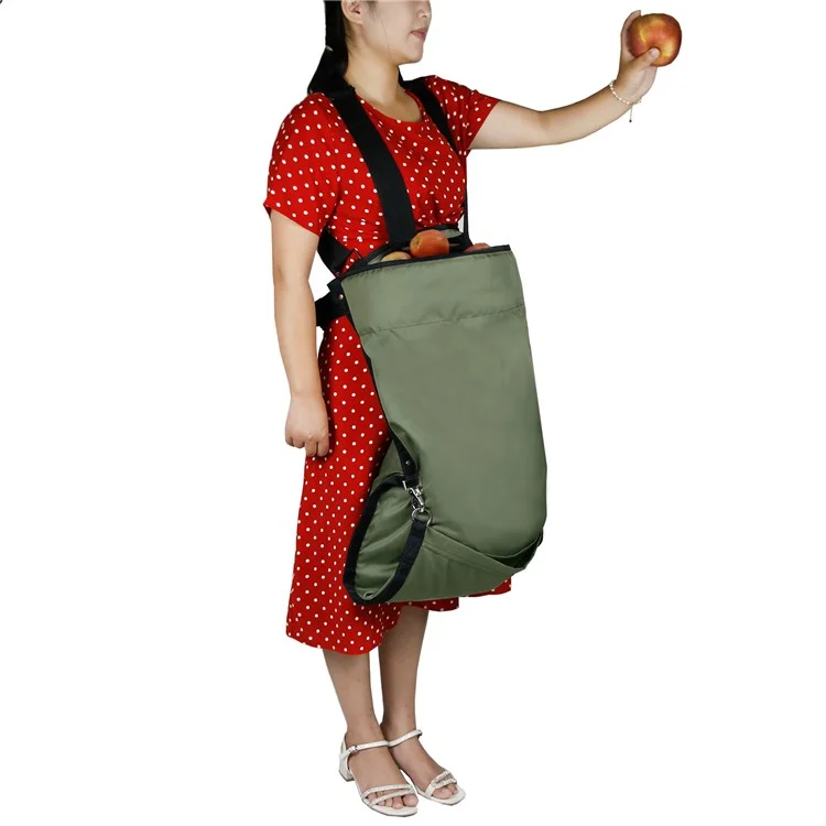 Garten-Landhaus-Frucht-Pflück-Aufbewahrungsschürze Gemüse-Ernteschürze - Grün 