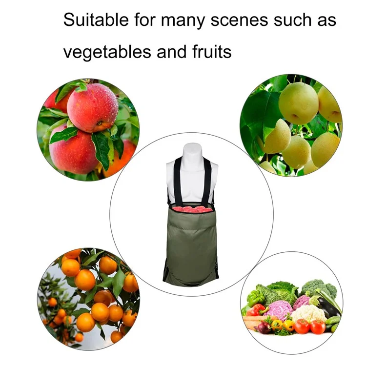 Garten-Landhaus-Frucht-Pflück-Aufbewahrungsschürze Gemüse-Ernteschürze - Grün 