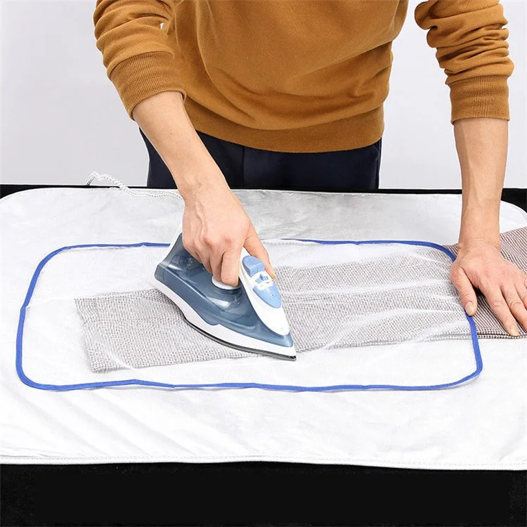 Tappetino da stiro in poliestere resistente al calore da 55x120 cm con asse da stiro portatile e protezione per gli indumenti