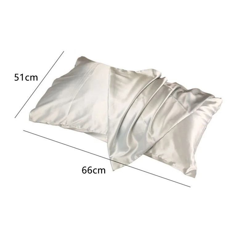 1 Pièce Taie d'oreiller Zippée Biface en Imitation Soie Douce, Taille US Standard (51x66cm) - Gris