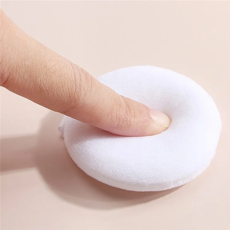 MAANGE 5 tampons de maquillage ronds en flocage réutilisables - Nude