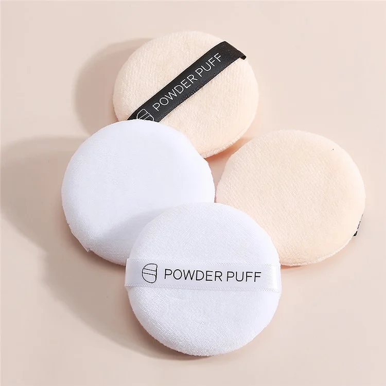 MAANGE 5 tampons de maquillage ronds en flocage réutilisables - Nude