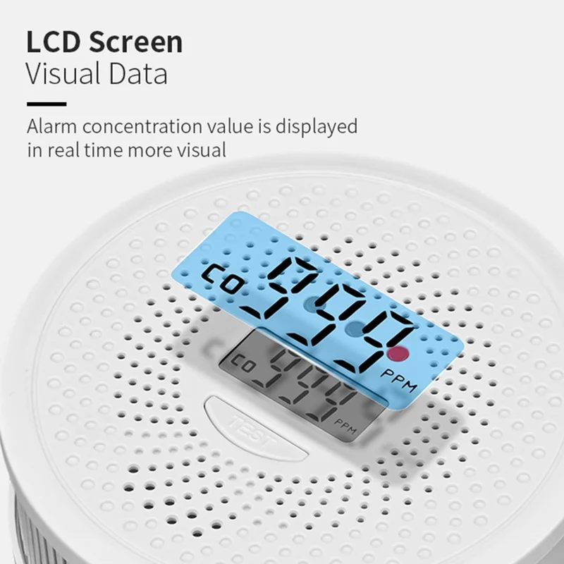 XY-C616 Carbon Monoxide Detector LCD Display CO Toxic Gas Detection Alarm