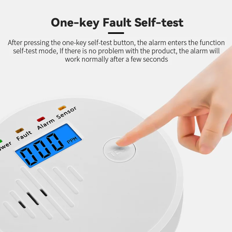 XY-C618 Carbon Monoxide Detector High Decibel Alert Sound CO Toxic Gas Detection Alarm