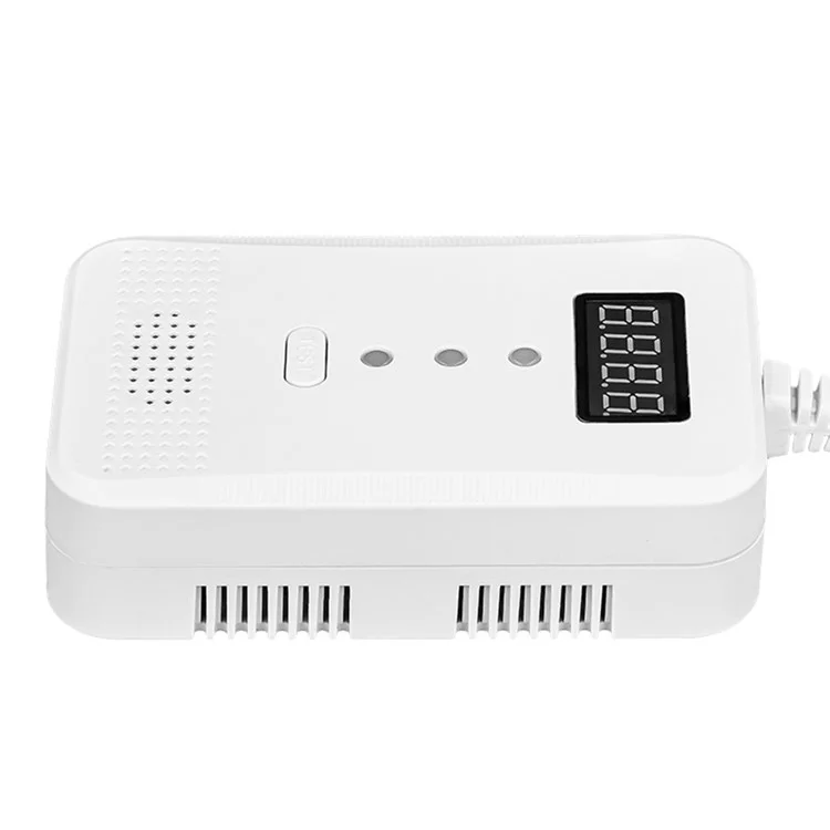 Detector de Gás Natural XY-G805 Alarme de Alto Volume Sensor de Vazamento de Combustível com Saída de Válvula Solenóide - Plugue da UE