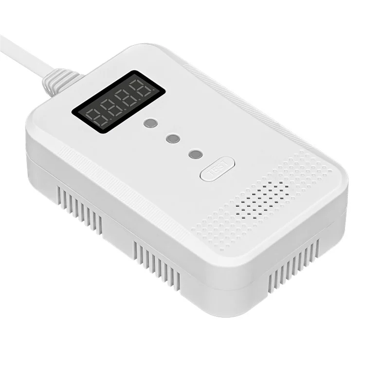 Detector de Gás Natural XY-G805 Alarme de Alto Volume Sensor de Vazamento de Combustível com Saída de Válvula Solenóide - Plugue da UE