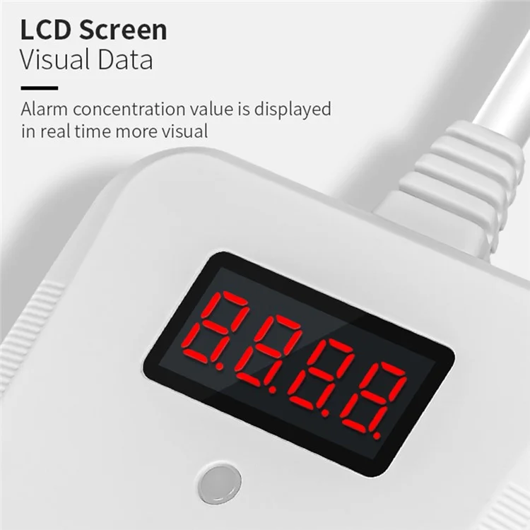Detector de Gás Natural XY-G805 Alarme de Alto Volume Sensor de Vazamento de Combustível com Saída de Válvula Solenóide - Plugue da UE