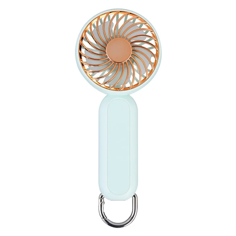 Electroplated Handheld Fan Mini Summer Cooler Hanging Cooling Fan with Carabiner - Green