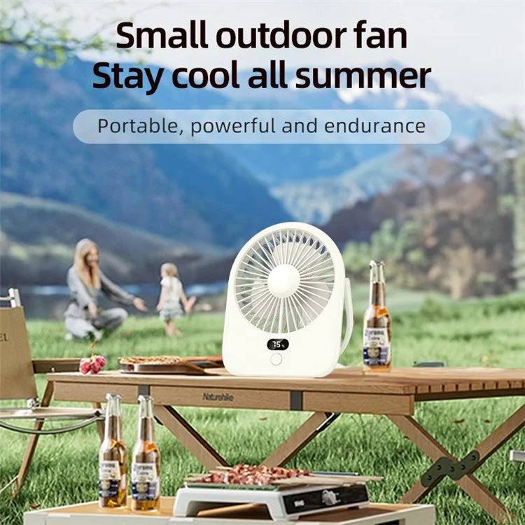 Rechargeable Silent Fan 1-5 Gear Desktop Fan Outdoors Small Camping Night Light - Purple