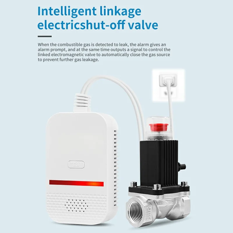 XY-G801 Natural Gas Leakage Alarm Pipeline Gas Detector with 2 Screw+2 Screw Plug - Enchufe de EE. UU.