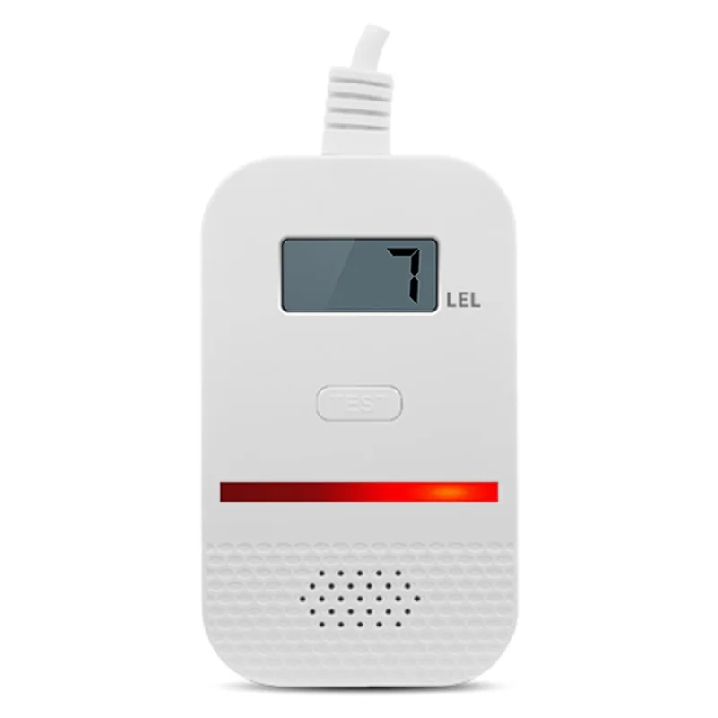 XY-G802 Natural Gas Detector Digital Display Fuel Gas Leak Sensor Alarm with Solenoid Valve Output - EU Plug