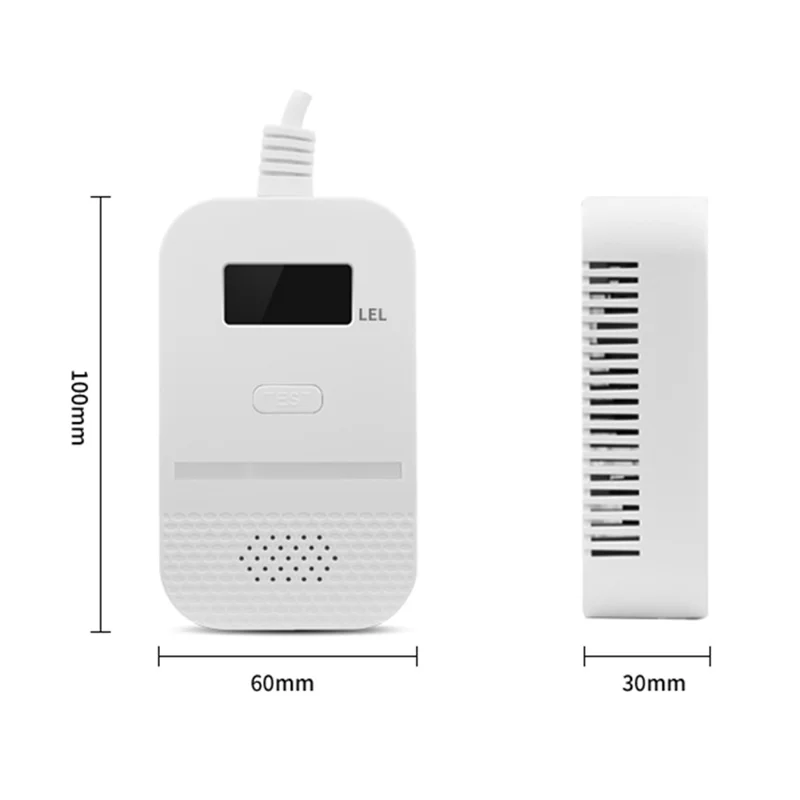 XY-G802 Natural Gas Detector Digital Display Fuel Gas Leak Sensor Alarm with Solenoid Valve Output - EU Plug