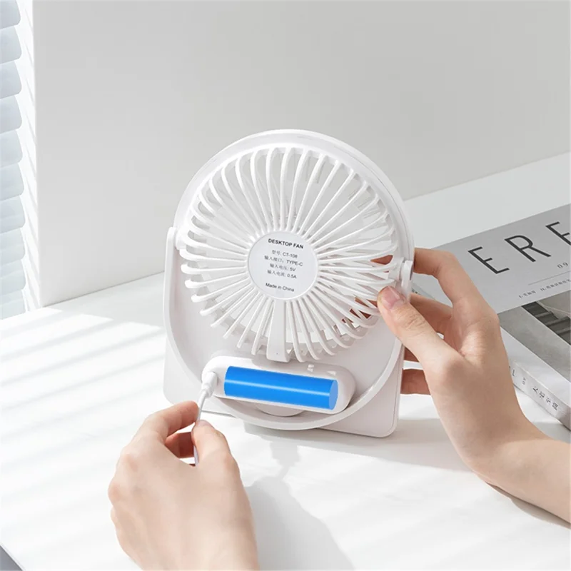 Mini skrivebordsventilator med væghæng, ekstra tynd køleventilator til sommeren - mørkeblå