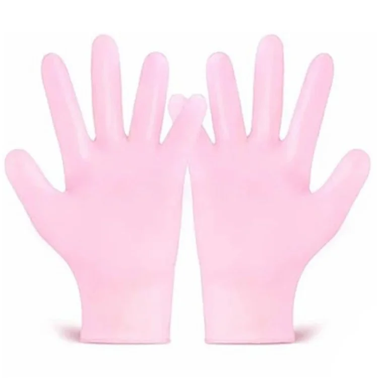 1 Pair Silicone Moisturizing Gloves Hand Spa Hydrating Gloves Skincare Tool - Pink