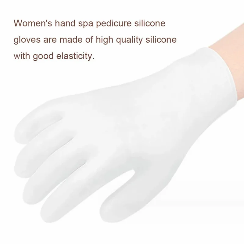 1 Pair Silicone Moisturizing Gloves Hand Spa Hydrating Gloves Skincare Tool - Pink
