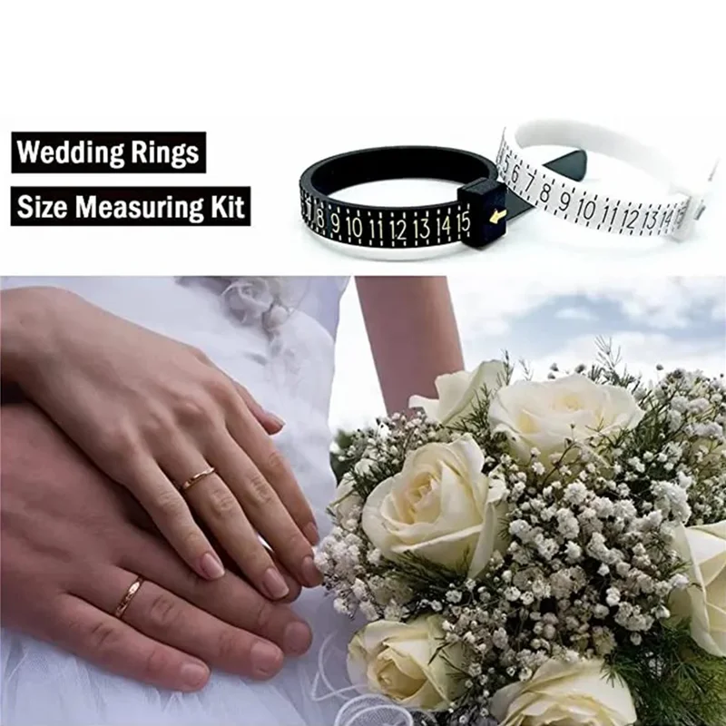 Finger Ring Sizer Measuring Tool 1-17mm Measuring Range for Jewelry Measurement - White