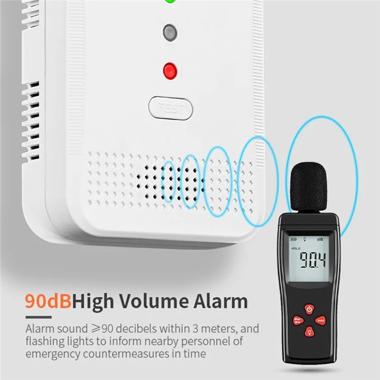 XY-G910COM Brennbares Gas Kohlenmonoxid-Detektor CH4 CO Giftgas-Detektionsalarm - EU-Stecker