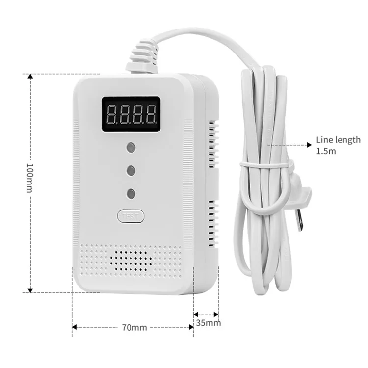 XY-G910COM Brennbares Gas Kohlenmonoxid-Detektor CH4 CO Giftgas-Detektionsalarm - EU-Stecker